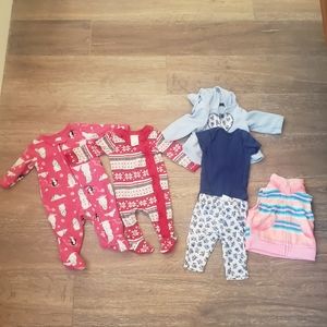 Three Baby Girl NB Outfits & Vest